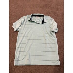 Under Armour Polo Shirt Mens Size Large Green PGolf Striped